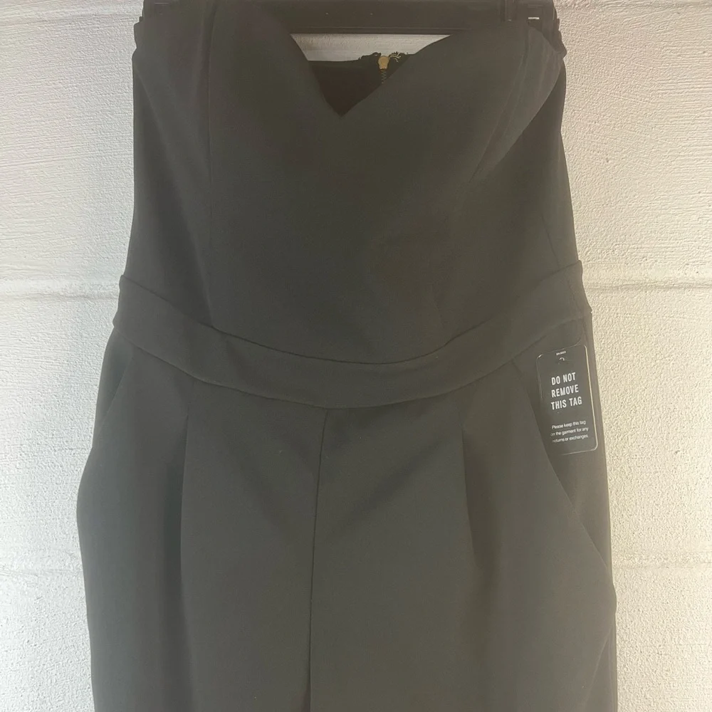 Express Black Strapless Jumpsuit, 6 - Picture 3 of 7